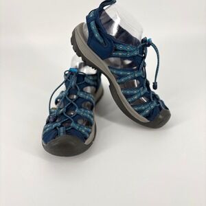 Keen Whisper Wns 9 Navy Blue Waterproof Sport Hiking Sandals Geometric Pattern